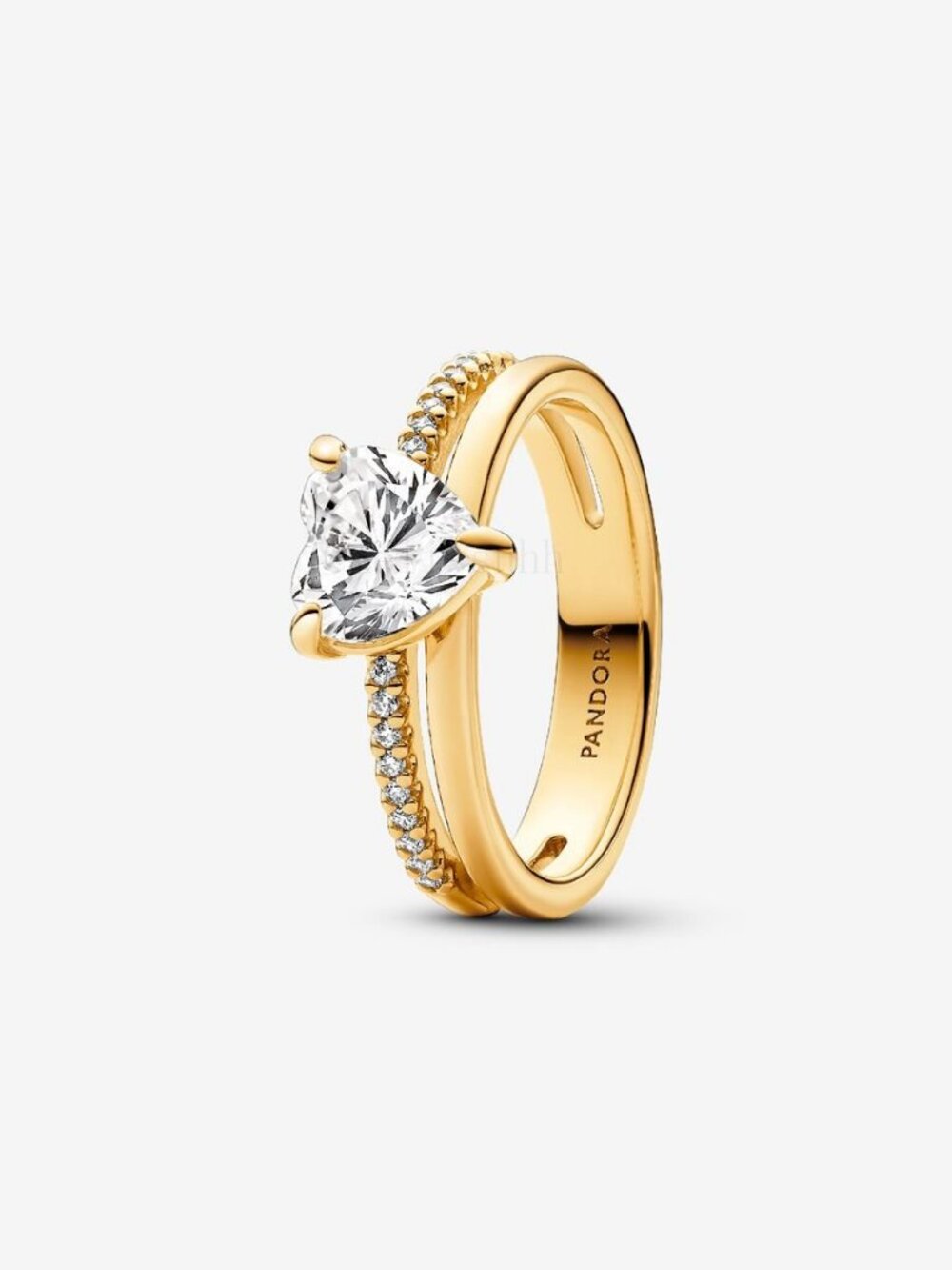 Pandora Double Band Heart Ring